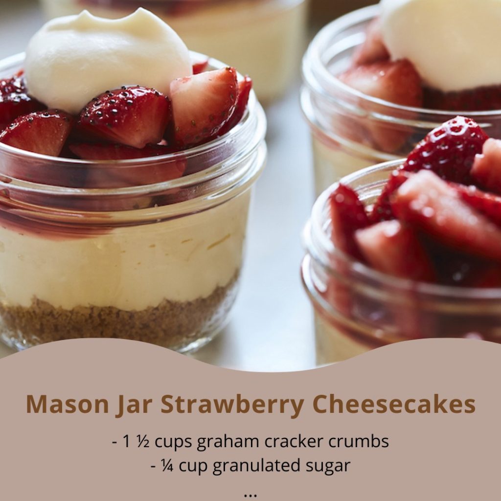 Strawberry Cheesecake Mason Jars